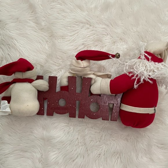 Christmas Holiday Decor Ho Ho Ho jingle bell Santa Snowmen - Picture 5 of 10